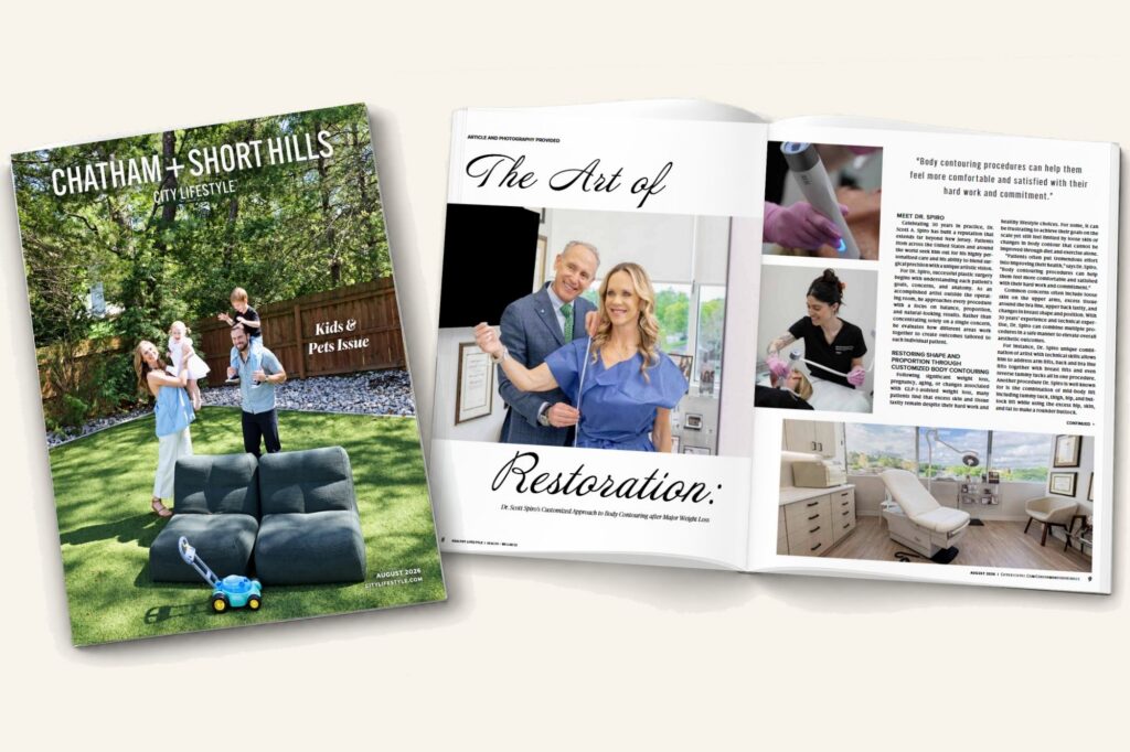 Magazine feature for “The Art of Restoration” highlighting Dr. Scott Spiro’s approach to body contouring after major weight loss